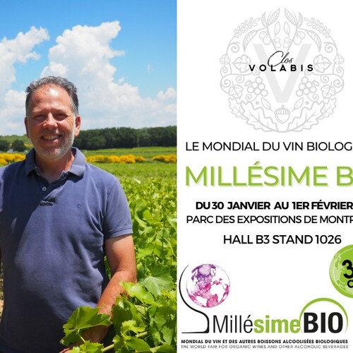 🍃SALON MILLESIME BIO 🍃
📣Du lundi 30 janvier au mercredi 1er février 2023, nous serons présents au salon Millésime Bio à Montpellier !

N'hésitez pas à venir nous rencontrer Hall B3 Stand 1026. Nous serons ravis de vous présenter le Clos Volabis certifié Bio et EcoFarms et de vous faire déguster nos vins bio!

#millésimebio #montpellier #interhone #vinsobres #côtesdurhône #suzelarousse #salonprosalonpro